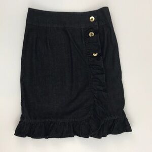 ANTHROPOLOGIE LEIFSDOTTIR Denim Ruffled Skirt sz 2